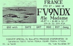 FV9NDX indicatif spécial 1989 FV9NDX indicatif spécial 1989