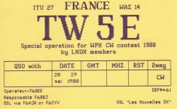 TW5E CQ WPX CW contest 1988 TW5E CQ WPX CW contest 1988